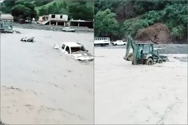 El río que cruza la comunidad de Chapula, en Tianguistengo, aumentó su caudal de manera considerable tras las lluvias de las últimas horas.