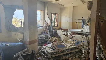 Complejo Médico Nasser en Jan Yunis, Gaza, tras el ataque de agosto de 2025