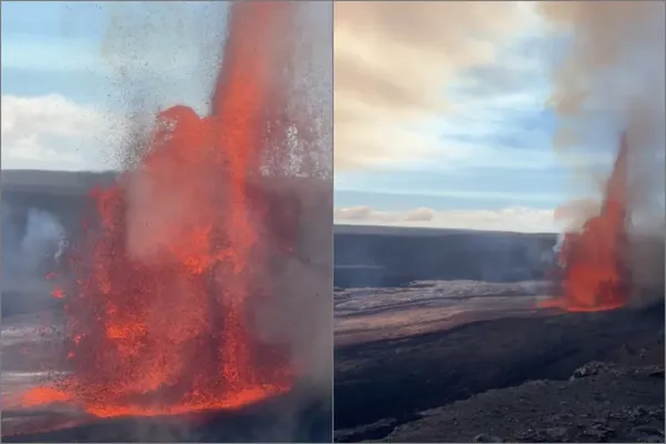 El Servicio Geológico de Estados Unidos reporta una nueva erupción del volcán Kilauea, en Hawai, cuya columna de gases supera los más de 4 mil metros de altura.
