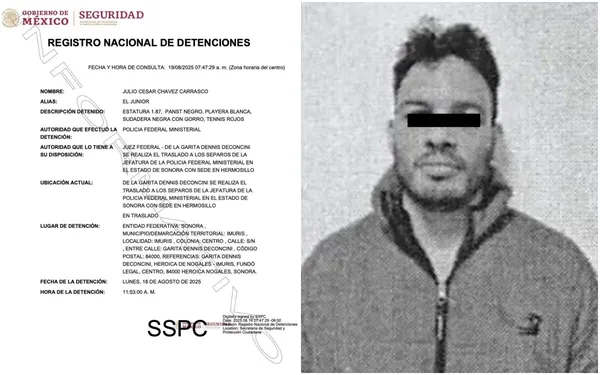 Julio César Chávez Jr. escoltado por elementos de seguridad al ingresar al penal federal en Hermosillo.