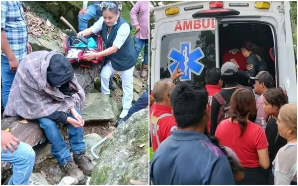 Rescate de adulto mayor extraviado en Pacula, Hidalgo; fue hallado con signos de deshidratación tras cuatro días en un barranco.