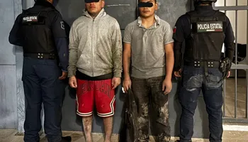 Patrulla de la Policía Estatal de Hidalgo en operativo de seguridad.