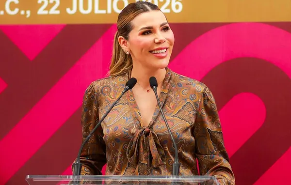 Marina del Pilar Ávila, gobernadora de Baja California, durante evento oficial