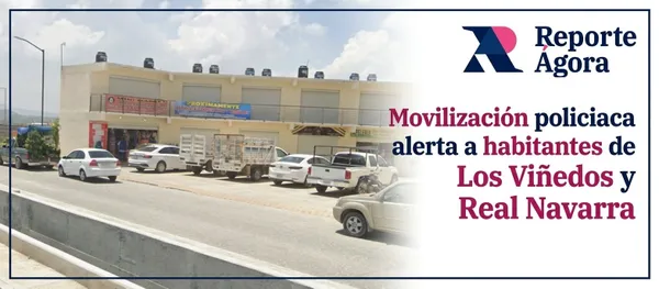 Fachada de la plaza donde se realizaron los hechos delictivos en Los Viñedos, en Zempoala, Hidalgo.